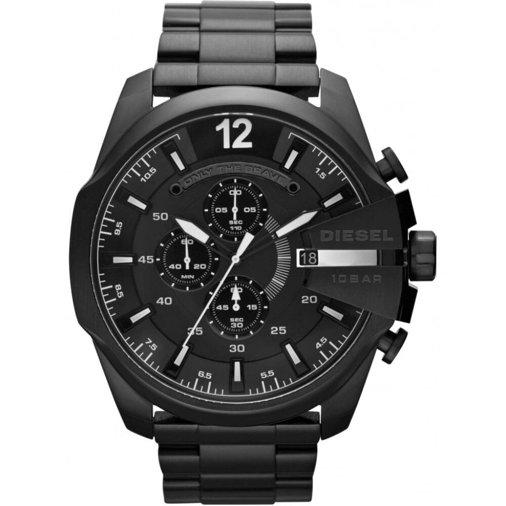 Diesel Black Stainless-Steel Quartz/Chrono Mega Chief Watch  51x59mm (DZ4378)